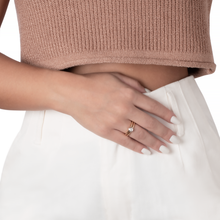 SOLITÁRIO HSTERN NINA COM DIAMANTE EM OURO AMARELO E OURO BRANCO