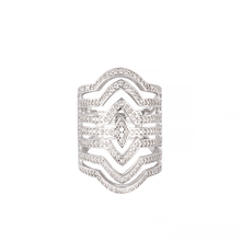 ANEL VIVARA DE DIAMANTES EM OURO BRANCO