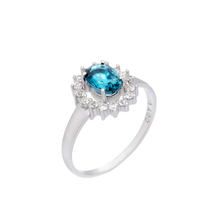 ANEL VIVARA KATE EM OURO BRANCO COM TOPÁZIO LONDON E SAFIRA