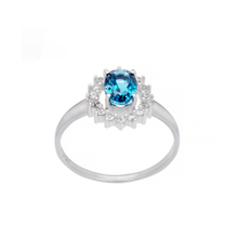 ANEL VIVARA KATE EM OURO BRANCO COM TOPÁZIO LONDON E SAFIRA