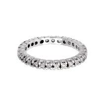 ALIANÇA INTEIRA DE DIAMANTES EM OURO BRANCO