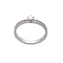 SOLITÁRIO HSTERN STERN NOBLE EM OURO BRANCO COM DIAMANTE