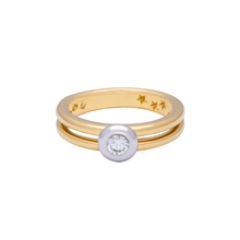 SOLITÁRIO HSTERN NINA COM DIAMANTE EM OURO AMARELO E OURO BRANCO