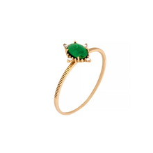 ANEL VIVARA COLEÇÃO DENGOSA COM ESMERALDA E DIAMANTE EM OURO