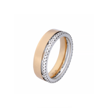 ALIANÇA VIVARA LOVE ME COM DIAMANTES EM OURO AMARELO E OURO BRANCO