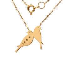 COLAR HSTERN MY COLLECTION LOVE BIRDS COM DIAMANTE EM OURO