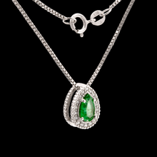 COLAR VIVARA CLASSIC ORIENTAL COM GOTA DE ESMERALDA E DIAMANTES EM OURO BRANCO