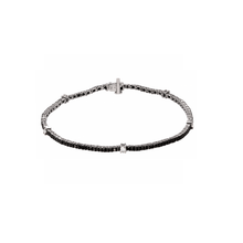 PULSEIRA EM DIAMANTES NEGROS E DIAMANTES EM OURO BRANCO