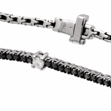 PULSEIRA EM DIAMANTES NEGROS E DIAMANTES EM OURO BRANCO