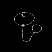 PULSEIRA DE OLHO GREGO COM DIAMANTES NEGROS E DIAMANTES