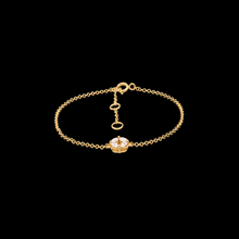PULSEIRA EM OURO COM DIAMANTES NAVETE