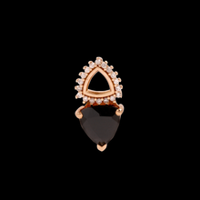 PINGENTE VIVARA COM DIAMANTES E QUARTZO NEGRO EM OURO ROSÉ COLEÇÃO ESSÊNCIA