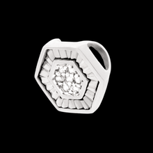 PINGENTE VIVARA HEXÁGONO COM DIAMANTES EM OURO BRANCO