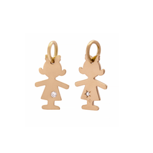 PINGENTE HSTERN MENINA COM DIAMANTE EM OURO