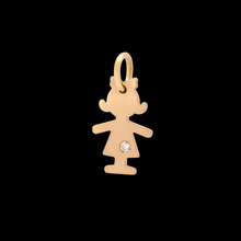 PINGENTE HSTERN MENINA COM DIAMANTE EM OURO