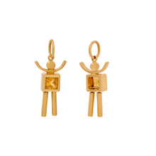 PINGENTE ANTONIO BERNARDO BOY COM PEDRA CITRINO EM OURO