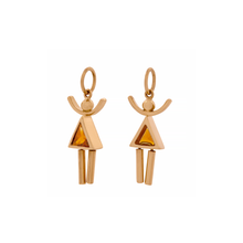 PINGENTE ANTONIO BERNARDO GIRL COM PEDRA DE CITRINO EM OURO